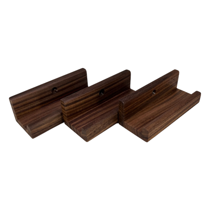 Schallplatten-Wandhalter aus Nussbaum – 3er-Set