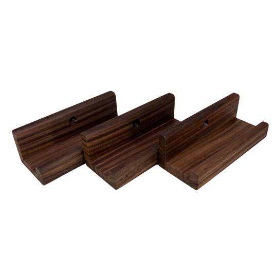 Schallplatten-Wandhalter aus Nussbaum – 3er-Set