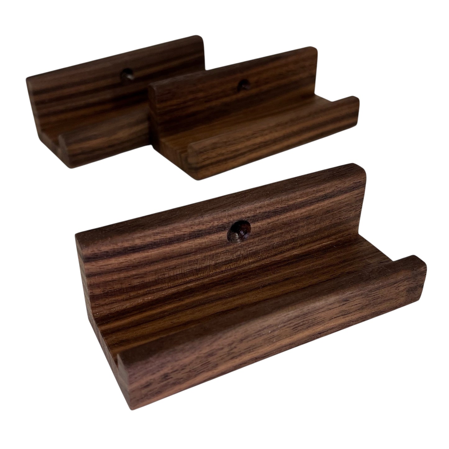Schallplatten-Wandhalter aus Nussbaum – 3er-Set