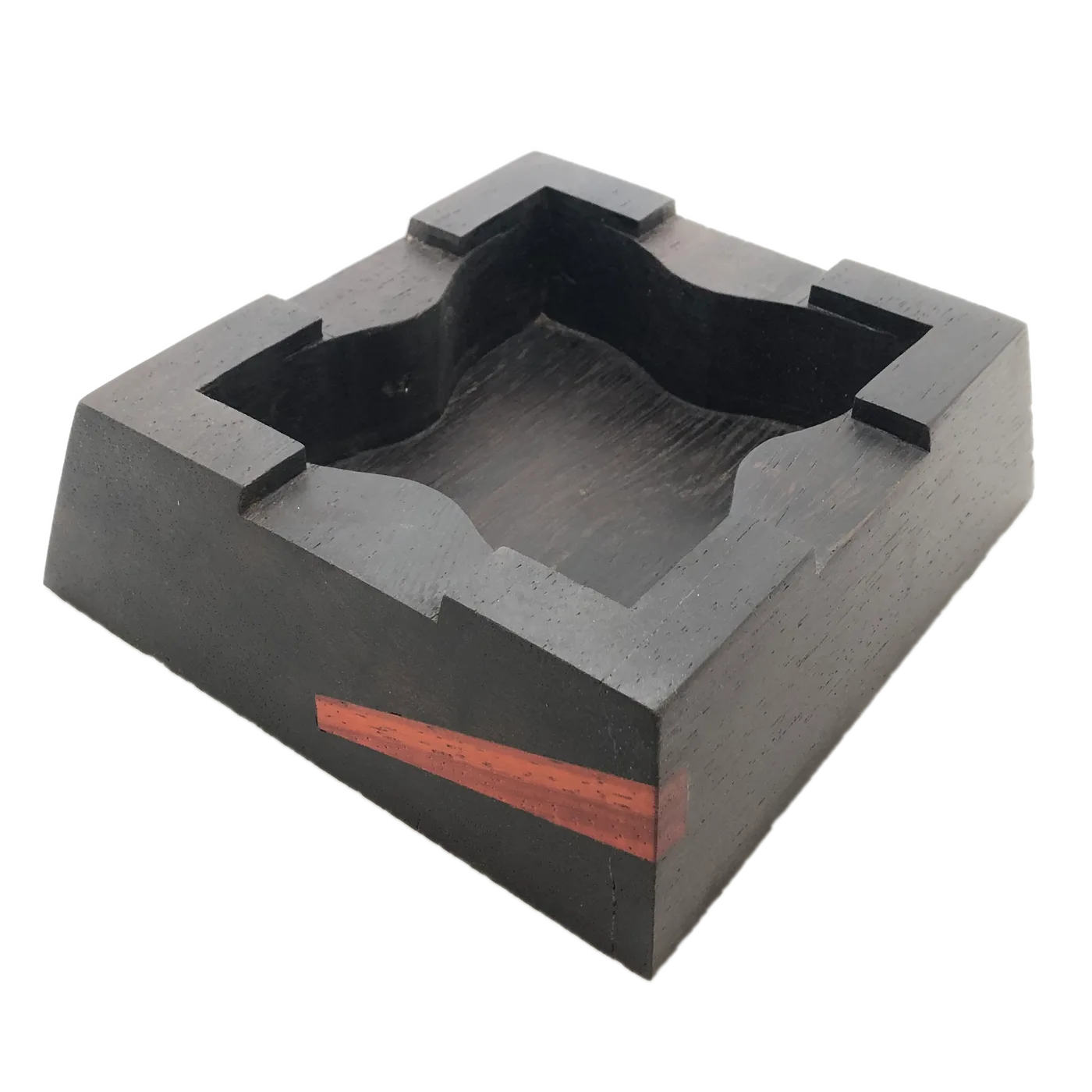 Wengé Aschenbecher mit Padouk Splint von Sunwood Holzdesign
