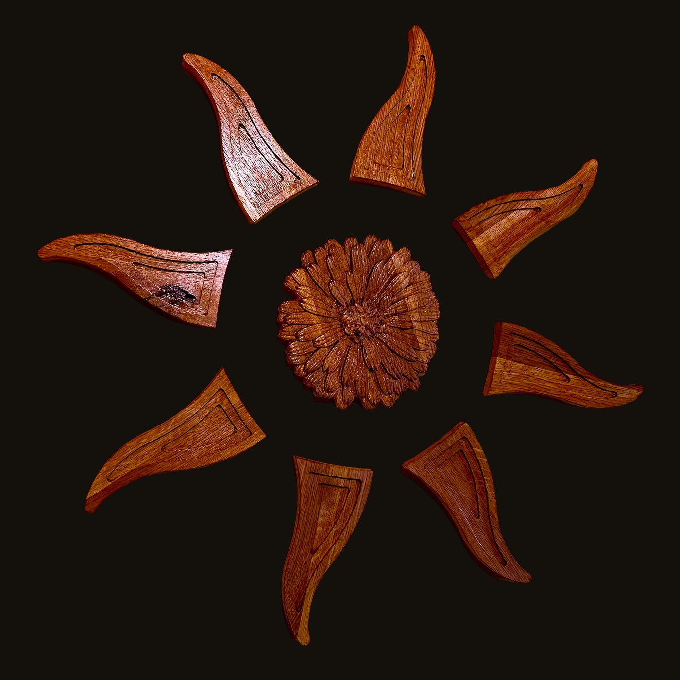 Deko-„Sonnen-Blume“ aus Holz